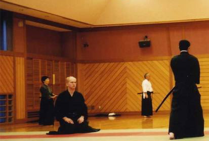 Hocker Sensei receiving instruction in Japan (Saitama Prefecture, 2003)